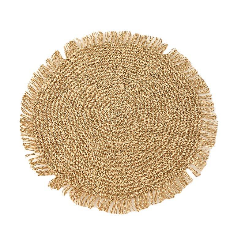 Круглые салфетки под приборы, набор из 2 штук для обеденных столов, термостойкие салфетки под приборы, натуральные салфетки ручной работы для украшения стола в фермерском доме