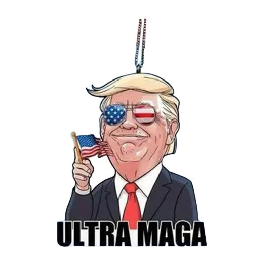 Рождественский подвесной кулон с ремешком, легко подвешивается, уникальный 2D-дизайн, зеркало заднего вида автомобиля