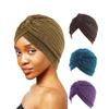 Gold Shiny Muslim Turban Indian Style Knot Twist Thin Hijab Fashion Women Headwear Stretchable Soft Bright Hat Female Head Wraps