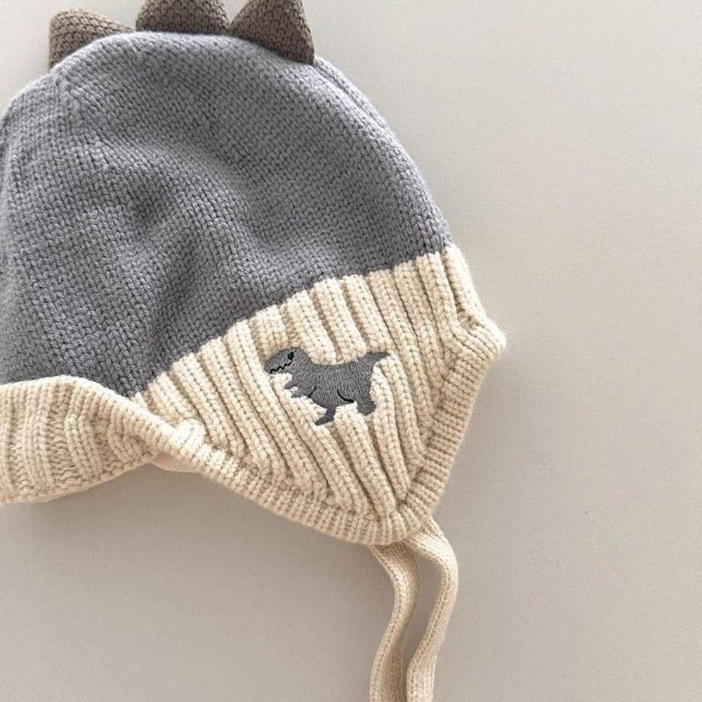 Knitted Ear Protection Cap Cartoon Dinosaurs Earflap Hats Fashion Children's Hats Autumn Winter