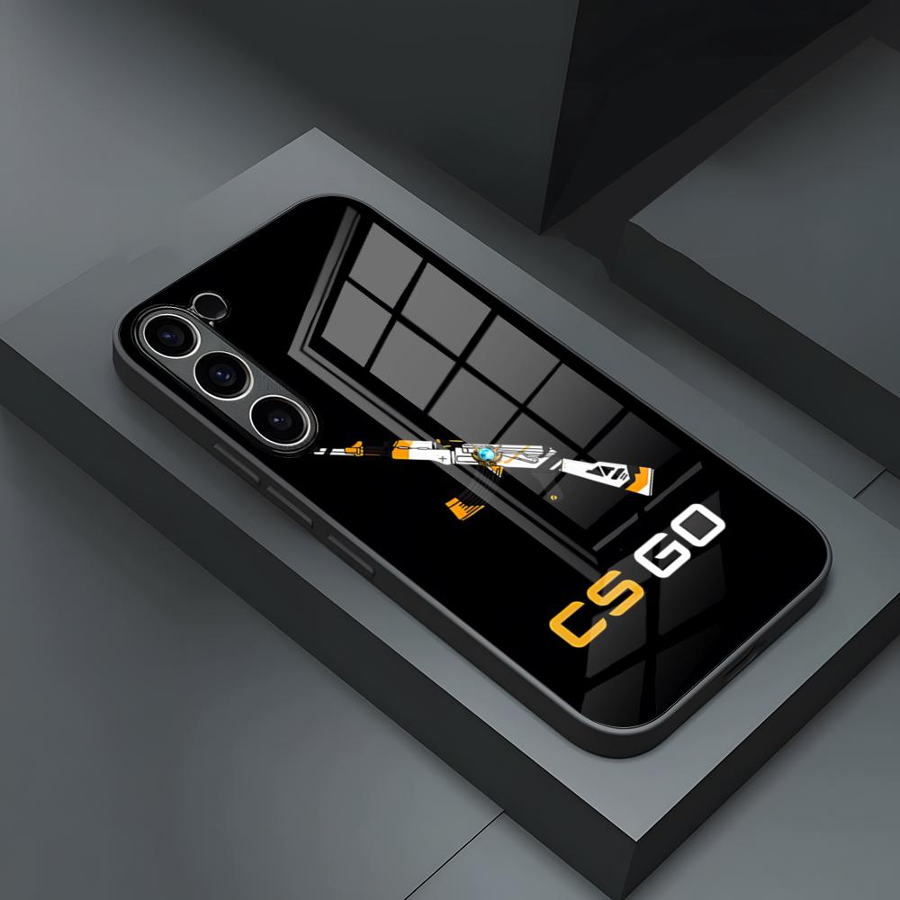 Чехол для телефона Counter-Strike CS2 Игровой для S24 Ultra Samsung S23 Fe S22 S20 S21 Plus Galaxy A54 A34 A24 A53 Note 20 Стеклянная крышка