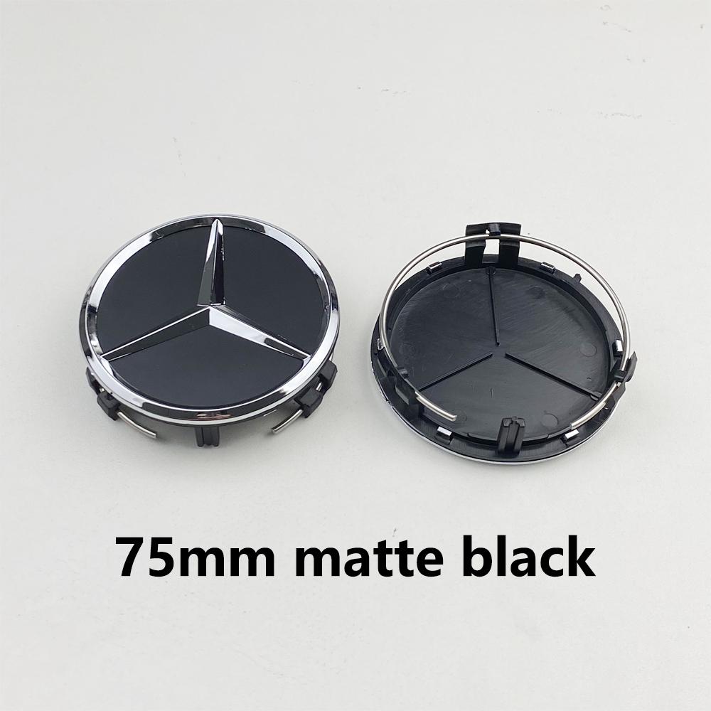 AABGS1 4pcs-AAA-75mm Glossy Black Car Wheel Center Logo Hub Cap For Mercedes Benz AMG W211 W205 W213 W203 C218 A207 CLA CLS E Class
