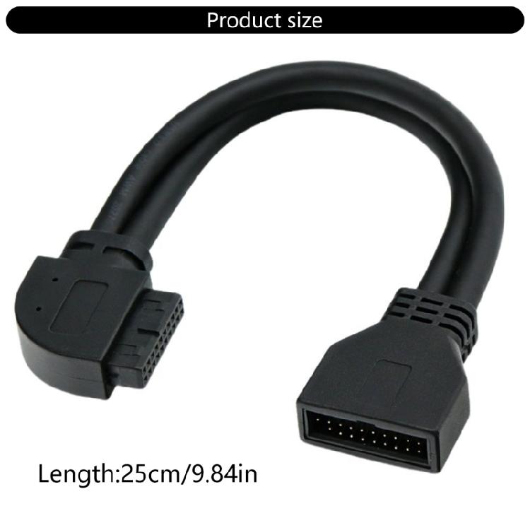 Высокоскоростной внутренний кабель USB3.0 19Pin 20Pin угловой разъем экранированный гибкий ПВХ для настольных материнских плат