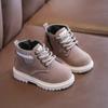Детские теплые ботильоны, нескользящие, для мальчиков и девочек, повседневные зимние ботинки с мехом, 2024, новые детские модные универсальные короткие ботинки с мягкой подошвой