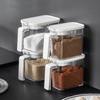 Seasoning Box with Lid Spoon Spice Condiment Jars Stackable Airtight Storage Containers for Kitchen Organization