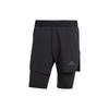 Solid Color Mid-Rise Straight Leg Sports Shorts Men Shorts Black IB3466