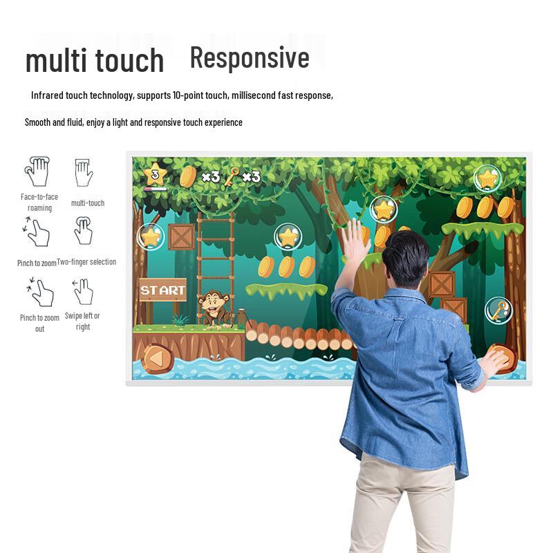 HUSHIDA 32-inch Floor-standing Infrared Touch Digital Signage Kiosk CN plug (adapter included)