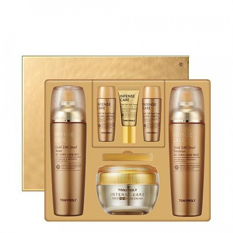 TONYMOLY Intense Care Gold 24K Snail 6 предметов Набор для ухода за кожей(Тонер+сыворотка+эмульсия+крем)* 1