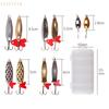 5PCS Metal Jig Spoon Spinner Fishing Lure Wobbler Bait Set with Fishing Tackle Box Kit for Angling Equipment