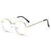 Metal Thin Frame Glasses For Women, Bronze Retro Literary Flat Glasses For Men