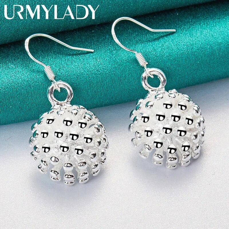 URMYLADY Серьги из стерлингового серебра 925 пробы с кораллом для женщин, ювелирные изделия для свадебной вечеринки, модный шарм