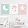Star Moon Cloud Children Canvas Painting Posters and Prints Babychildren'sdecoration Home Wall Art Picture for Living Room