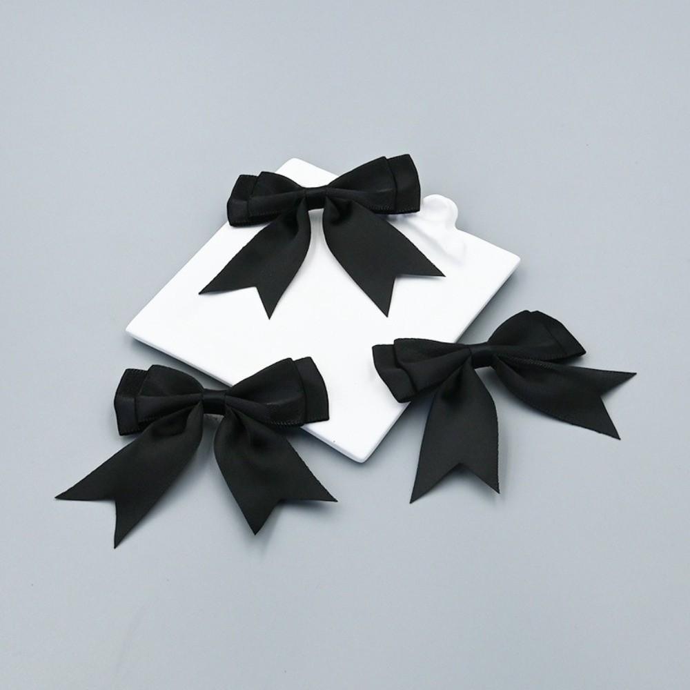 10Pcs Handmade Double Layer Ribbon Bow Colorful Satin Ribbon Bow Patches Hairpin Accessories