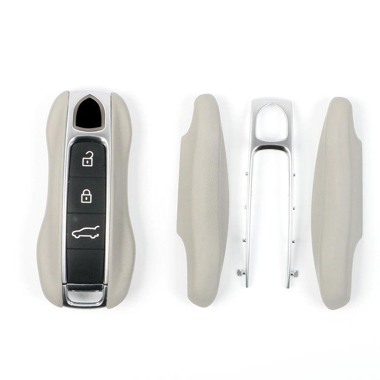 AABKT1 Leather Car Smart Key Cover Case Fob For Porsche 911 Macan Boxster Cayenne Panamera Taycan Cayman 971 9YA 718 Key Shell