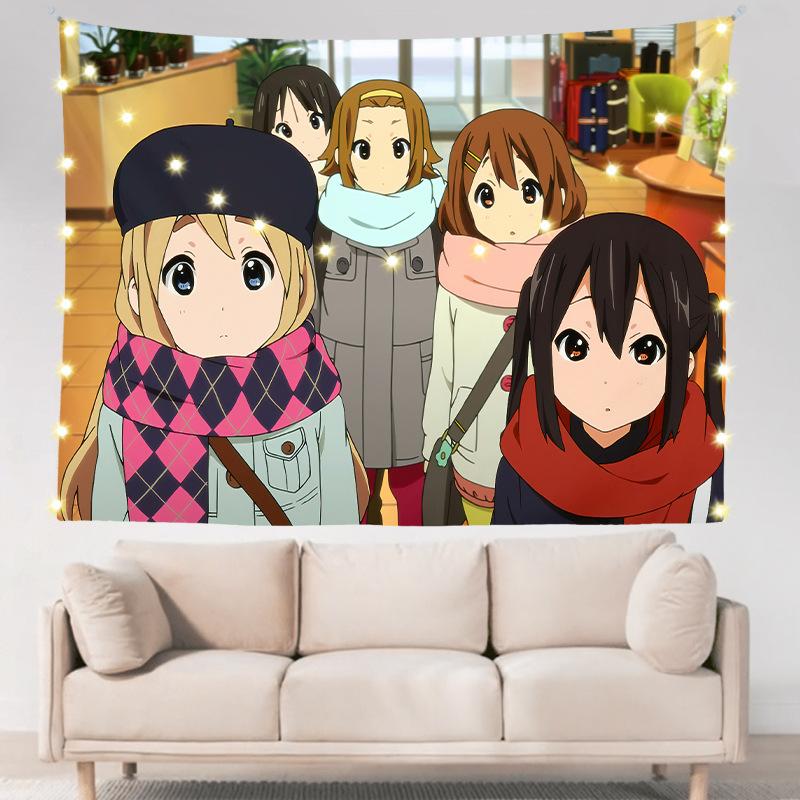 Легкий роман для девочек в общежитии, двухмерное аниме, настенное украшение для спальни, тканевое подвесное одеяло