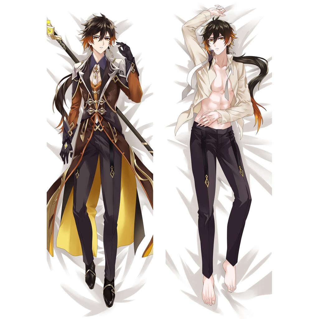 Чехол для подушки Genshin Impact Morax Zhong Li для косплея Dakimakura, мужской отаку, обнимающий тело, наволочка, чехол