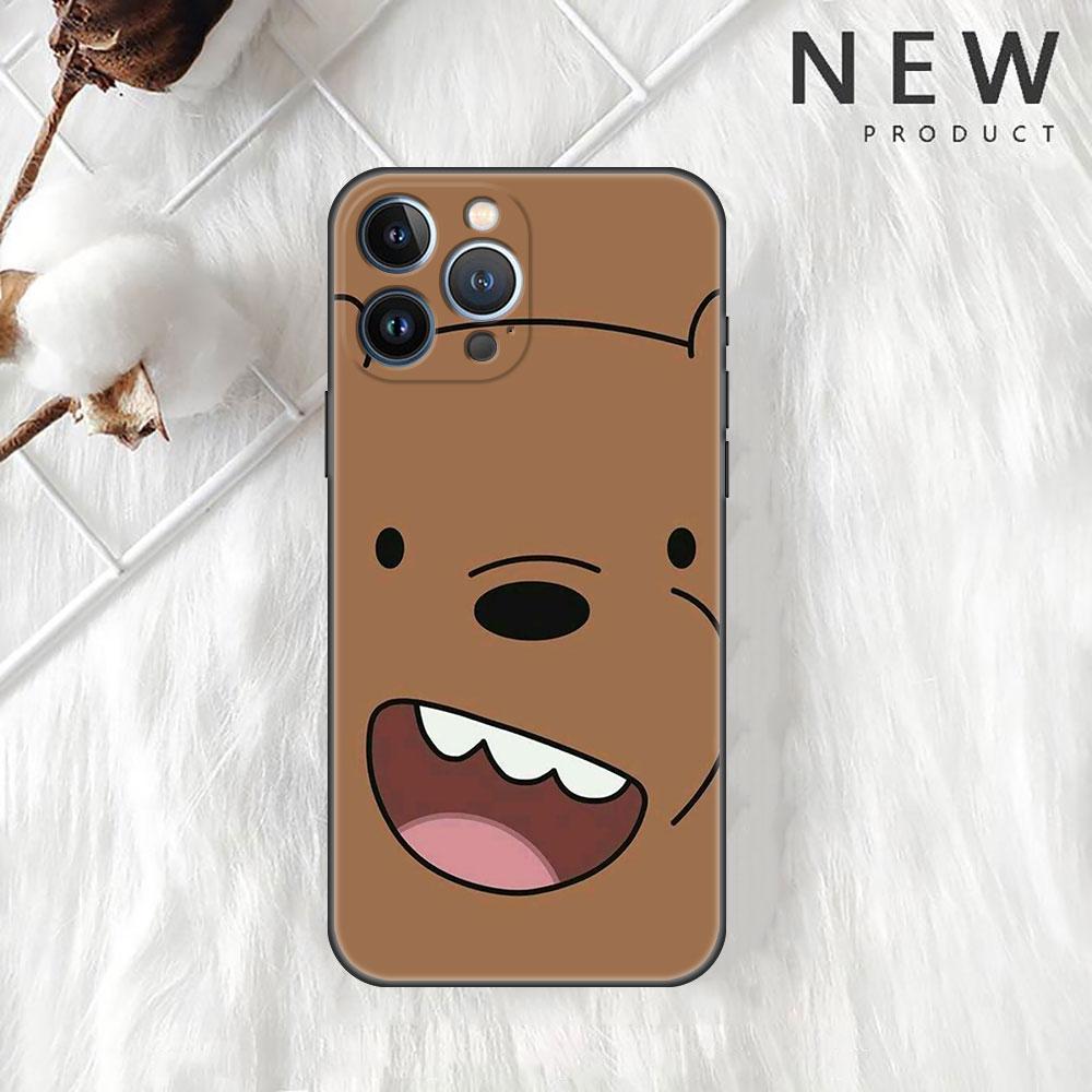 Чехол Funda для Apple iPhone 14 11 13 7 12 Pro 7 XR XS Max 8 Plus 6 14Pro 13Mini черный мягкий чехол для телефона We Bare Bears Cartoon