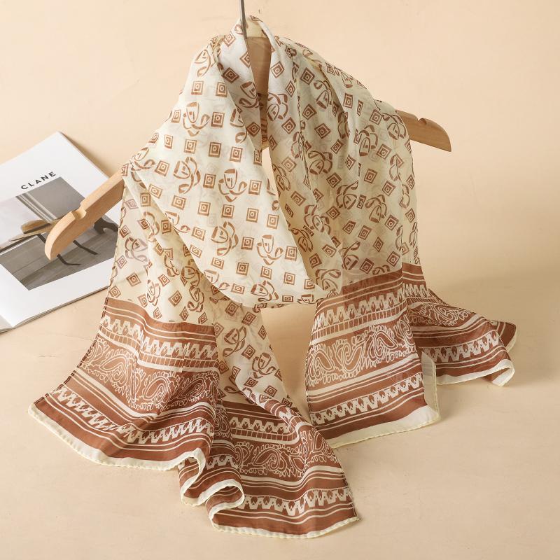 New Printed Chiffon Hijab Scarf Women Camping Sun Protective Bandanas Beach Sarong Towels Summer Muslim Veil Wrap Foulard
