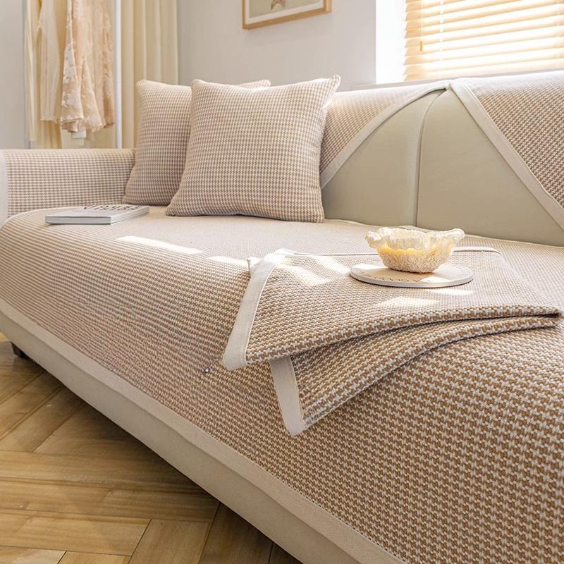 Хлопково-льняная подушка для дивана Four Seasons, универсальная японская льняная ткань, простой чехол для дивана, Нескользящий чехол для подушки, летнее полотенце