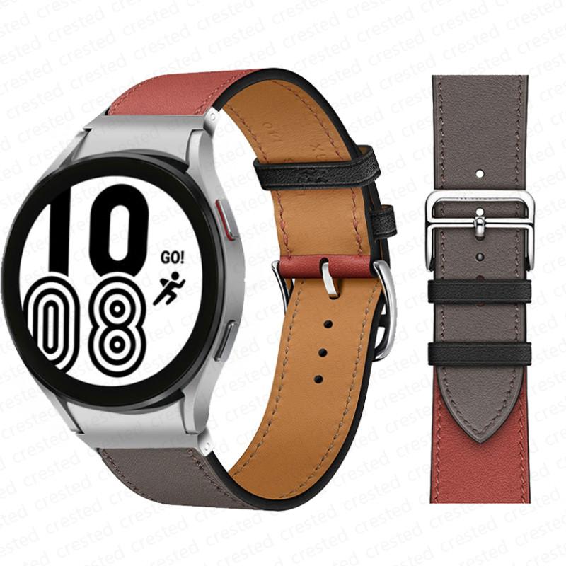 20mm Band For Samsung Galaxy Watch 6 4 classic/5 Pro 44mm 40mm 47mm 43mm 45 No Gaps Leather Bracelet Correa Galaxy Watch 6 Strap