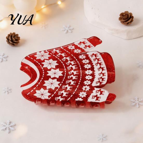 Lightweight Hair Accessories for Christmas Claw Clip Women, Cute Patterns Non-Slip Strong Hold Tree Barrettes Shark Clip, Decorative Holiday