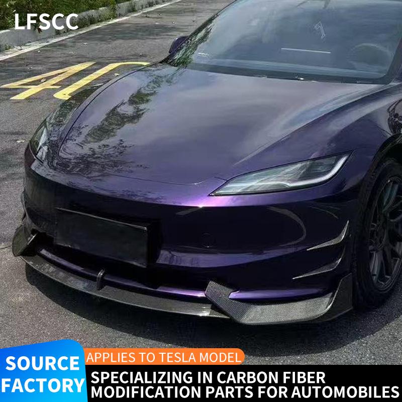 Дефлектор ветра на передний бампер из углеродного волокна для Tesla Model 3 2024-2025