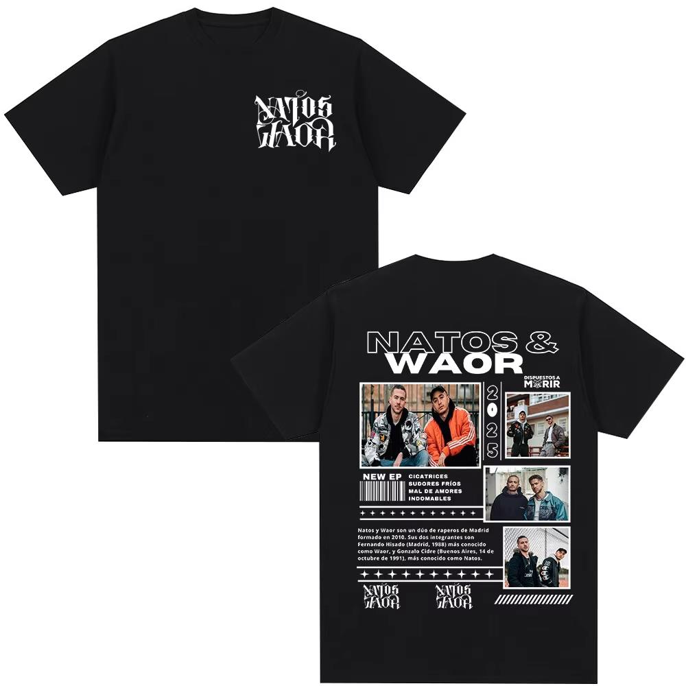 Rapper Natos Y Waor cotton Unisexs Shirt Summer Graphics Shirts Womens Yk Hip Hop Short Sleeve Streetwear Tshirt