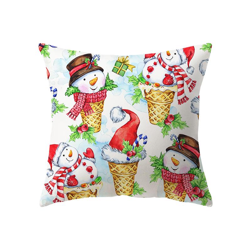 Рождественская тема, наволочка с принтом, домашняя гостиная, украшение для дивана, квадратная полиэстеровая подушка, наволочка