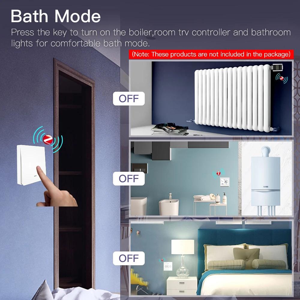 Tuya Zigbee 3.0 Smart Scene Button Switch 1/2/3 Gang Smart Home Wireless Push Remote Controller Battery Powered Devices Linkage