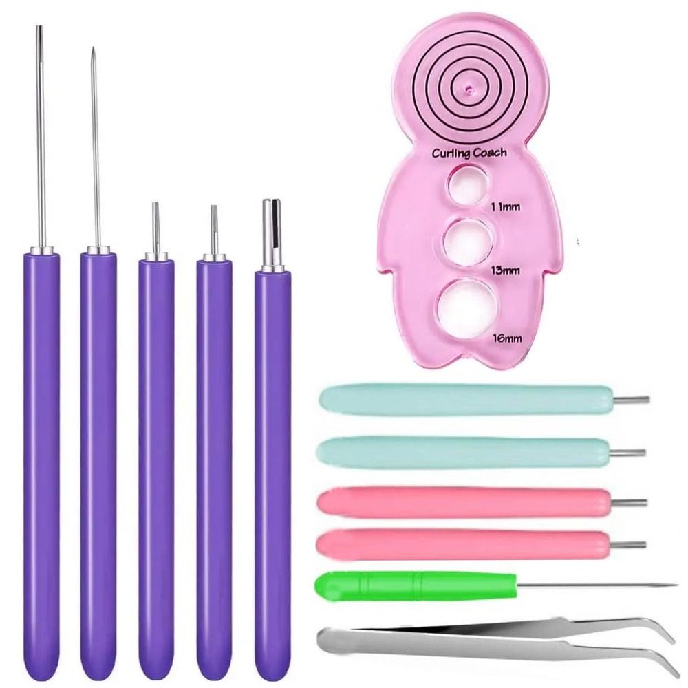 12PCS Paper Curling Quilling Needle Kit Quilling Slotted Pen Paper Quilling Pen Paper Art