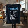 Custom Name,Utah Mammoth Printed Flannel Blanket, soft throw for bedroom sofa, washable, Christmas present, great gift.