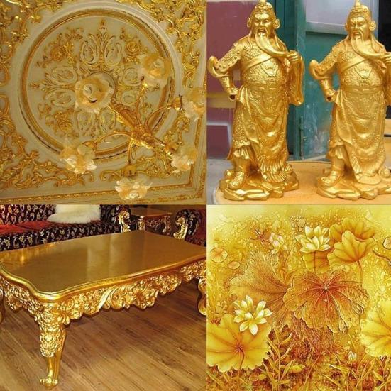 100шт имитация упаковки пищевых продуктов 24K золотая фольга для красоты ногтей декоративная бумага