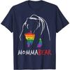 Vintage Rainbow Mama Bear Hug Love Support Parent Pride LGBT T-Shirt Four Seasons Daily Casual Cotton Tees Oversized T Shirt