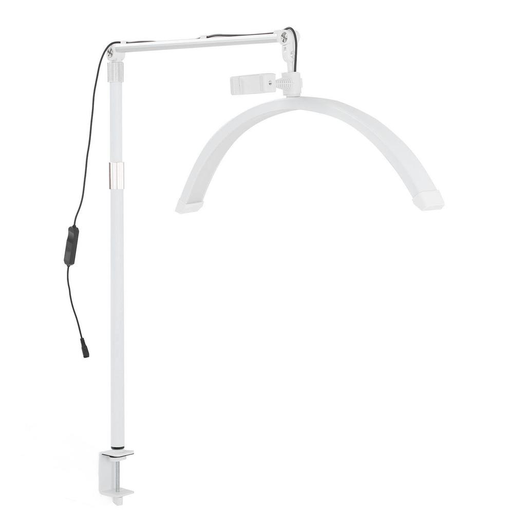 Светодиодный настольный светильник в форме полумесяца 24 дюйма 3200K - 5600K, вращающийся на 360 градусов светильник с телескопической штангой