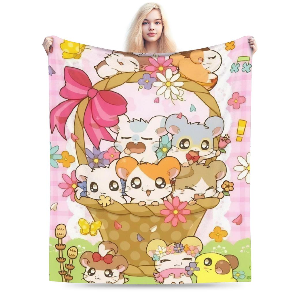 Cute Hamtaro Plush Blankets Child Flannel Throw Blanket For Living Room Warm Soft ized Quality Bedspread Gift