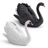 Wild Animal Swan Model: Children's Cognitive Farm Decor - White & Black Swan Ornament