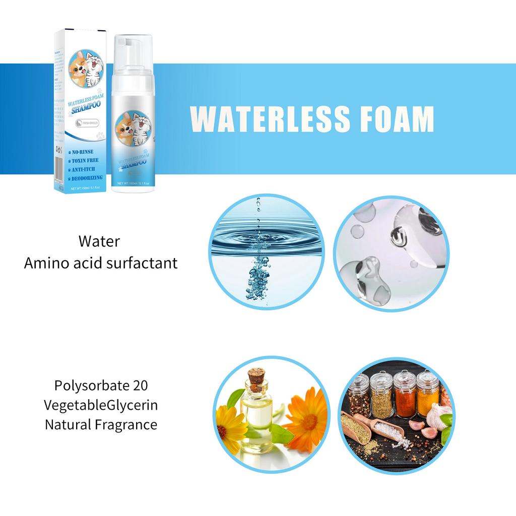 Pet Shampoo, Scented Dog Shampoo And Hair Wash For Moisturizing And Cleansing Pet Hair ,Dry Cleaning Spray Shower Gel150ml