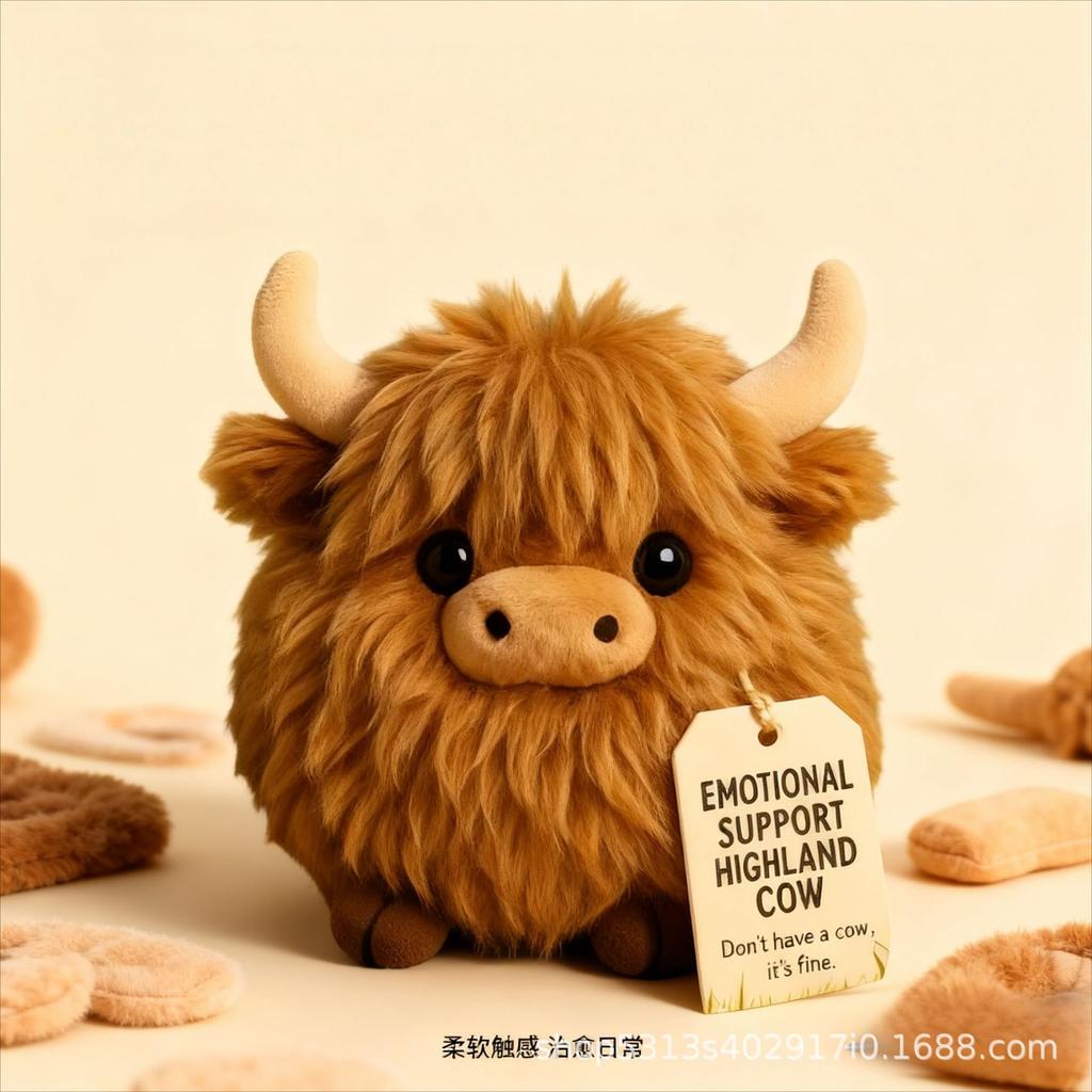 Плюшевая корова хайленд - Реалистичная мягкая игрушка шотландской высокогорной коровы
