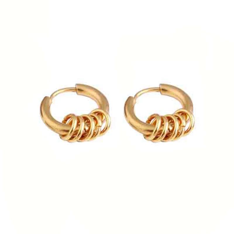 2 шт. Серьги-кольца из нержавеющей стали для мужчин, Маленький круг, Металлический шарик, Гипоаллергенная застежка для ушей, Рок, Хип-хоп, Искусственные украшения, Подарок