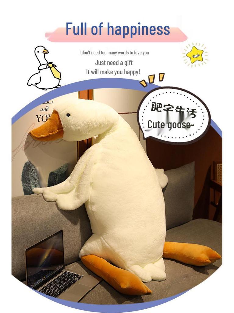 Adorable White Goose Plush Toy - Cute Sleeping Pillow & Birthday Gift