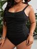 2025 сексуальный черный купальник большого размера с бретельками для женщин, пуш-ап, большой цельный купальник, пышный бразильский пляжный купальник для пухлых