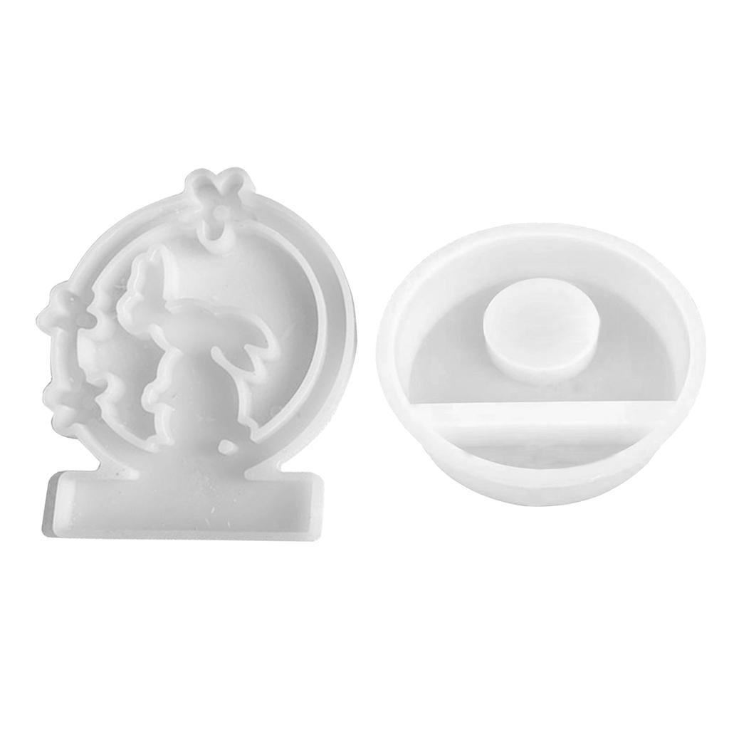 Easter Rabbit Candle Holder Mold with Base for Making Easter Decoration Candle Holder Tealight Holder Table Ornament