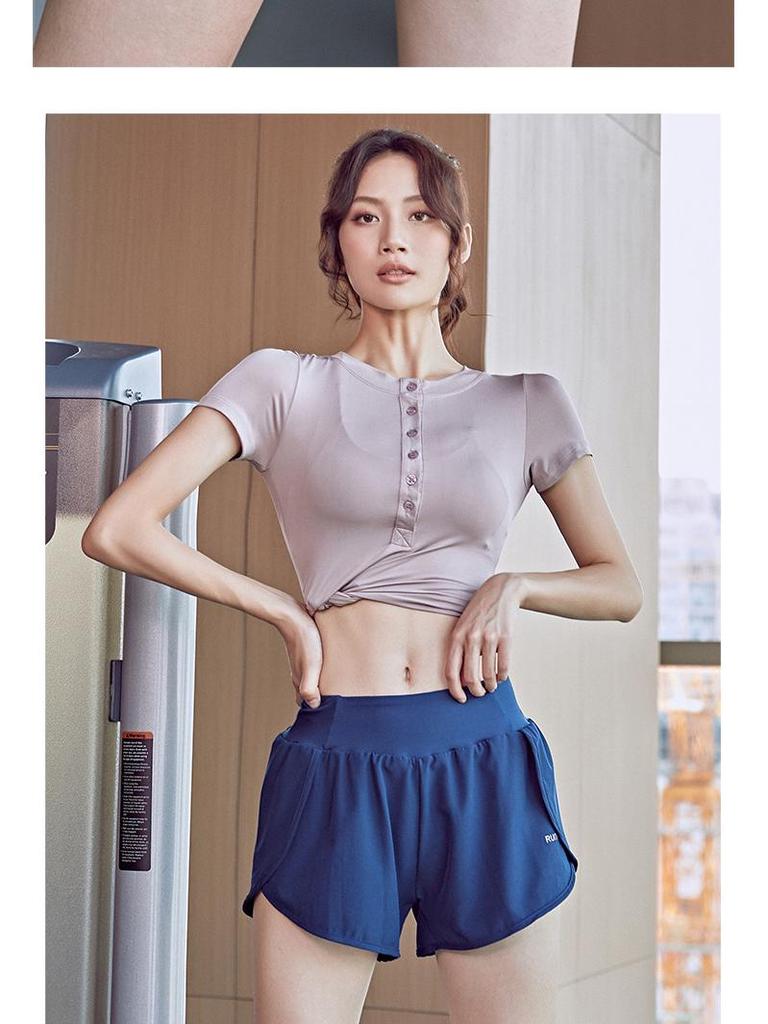 Women's High-Waisted Quick-Dry Sports Shorts for Yoga and Running