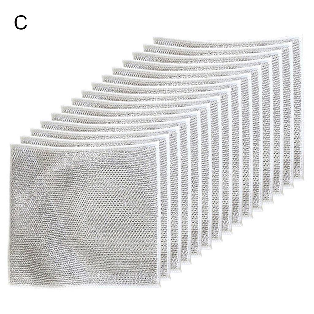 3/5/10/15 шт. тряпка из стальной шерсти, двусторонняя маслостойкая, быстросохнущая, полая, безворсовая, многоразовая кухонная тряпка, кастрюля, кастрюля, миска, скребок, ткань для чистки