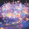 Fixed Battery Operated Garland 100 LEDs Silver Cable Multicolour Light 1.5M