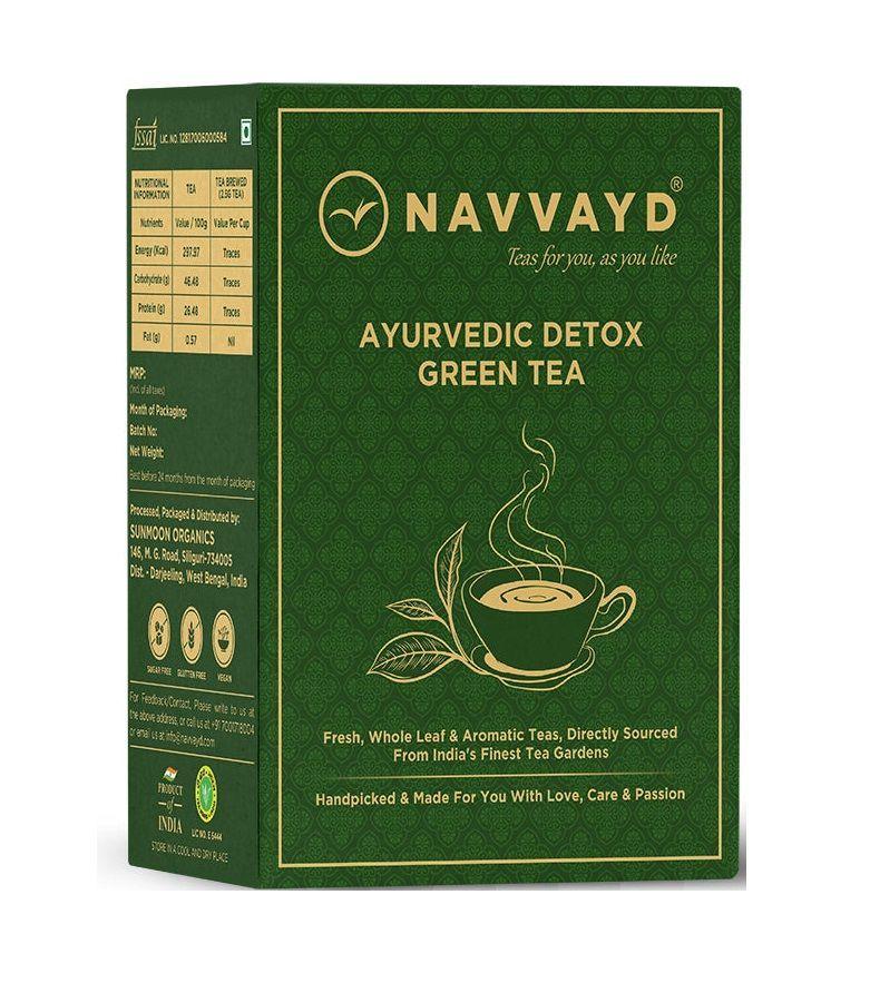 Аюрведический очищающий Зеленый чай (100 г), Ayurvedic Detox Green Tea,  Navvayd