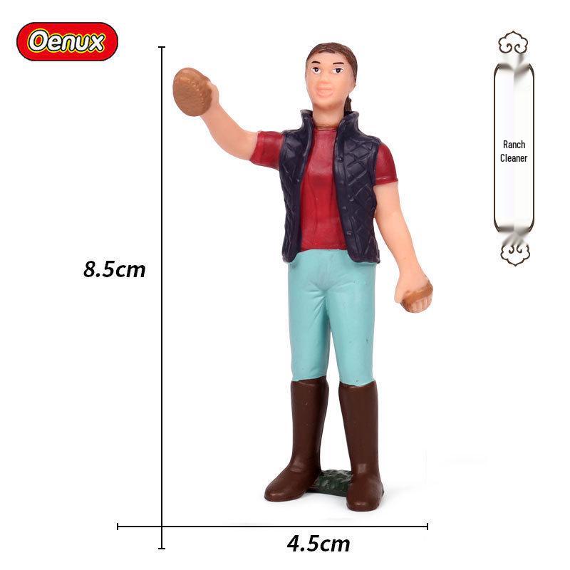 Plastic Farm Figures: Farmer, Woman, Ranch Worker, Police
