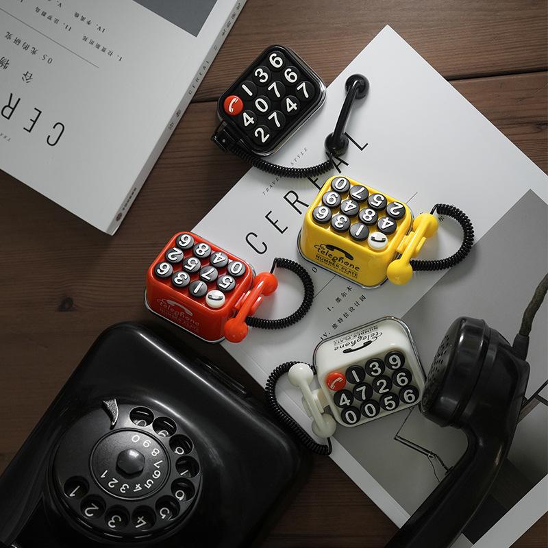 Creative Retro Temporary Parking Car Number Plate Old Telephone Theme Mobile Phone Number Retention Car Interior Decoration