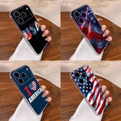 Чехол для телефона Флаг США Америка Для iPhone 17,16,11,15,13,14,12,Air,Mini,Plus,Pro,Max,Plus,E Прозрачный Мягкий чехол