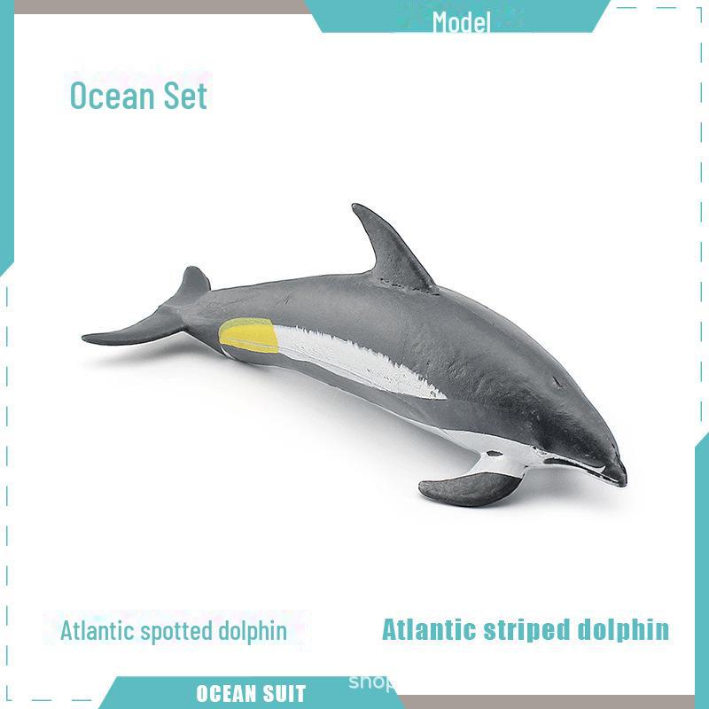 Набор моделей морских животных: Акула, черепаха, дельфин, кит, пингвин, краб и существа морского дна